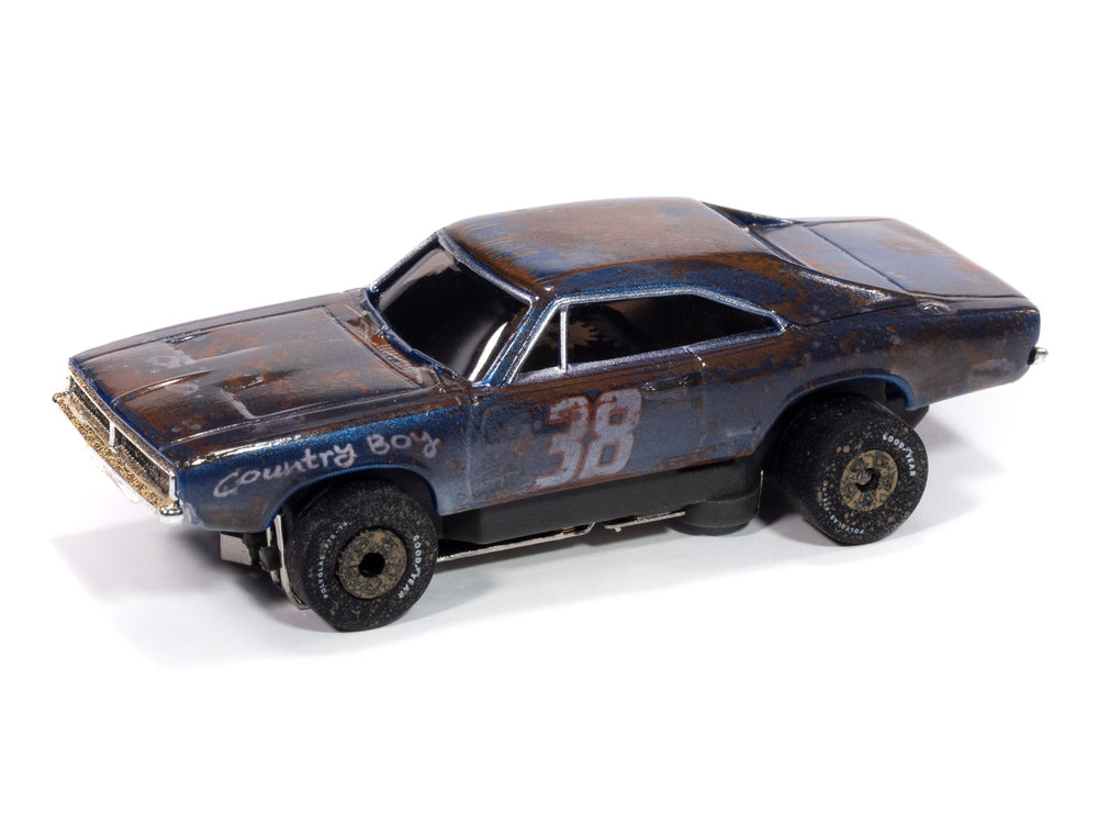 Auto World Thunderjet 1969 Dodge Charger (Dark Blue) HO Scale Slot Car