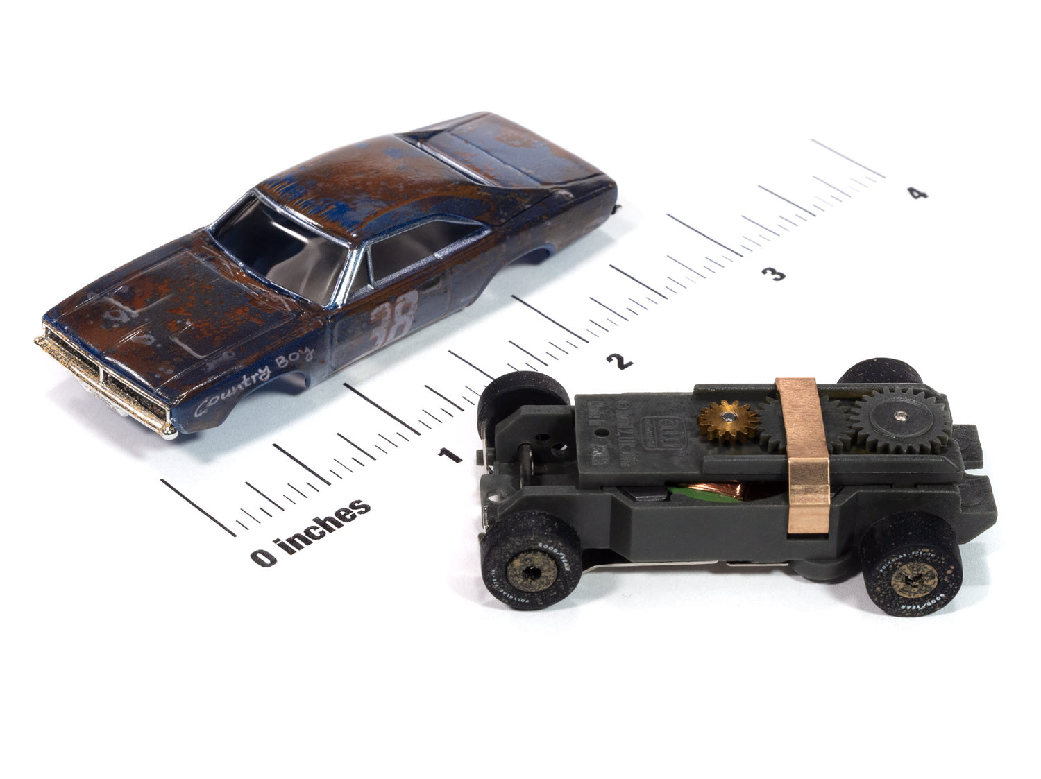 Auto World Thunderjet 1969 Dodge Charger (Dark Blue) HO Scale Slot Car