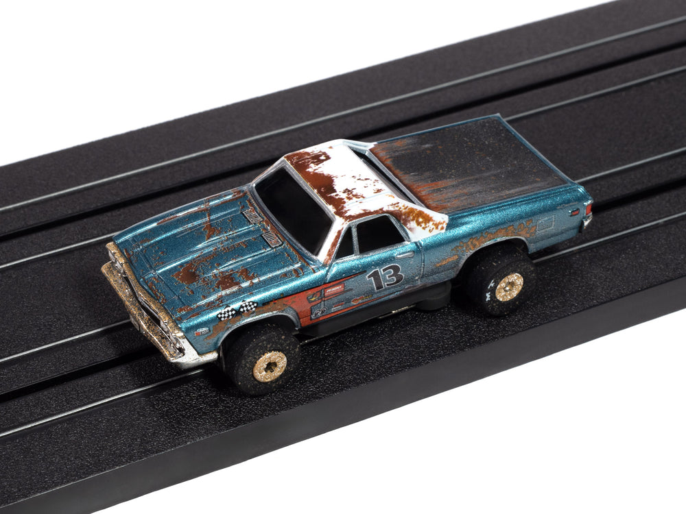 Auto World Thunderjet 1969 Chevy El Camino (Teal & White) HO Scale Slot Car
