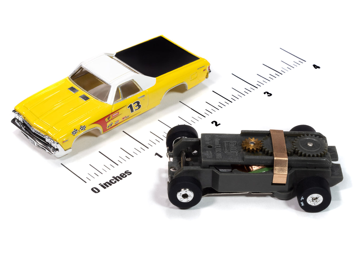 Auto World Thunderjet 1969 Chevy El Camino (Yellow) HO Scale Slot Car