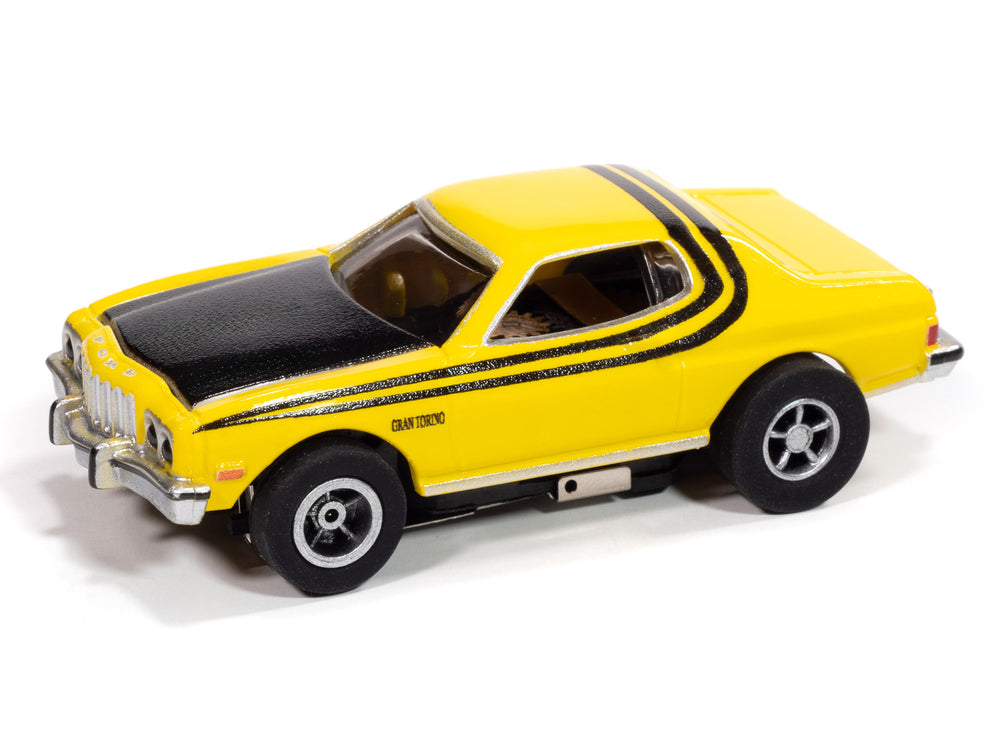 Auto World Xtraction 1976 Ford Torino Gloss (Yellow) HO Scale Slot Car