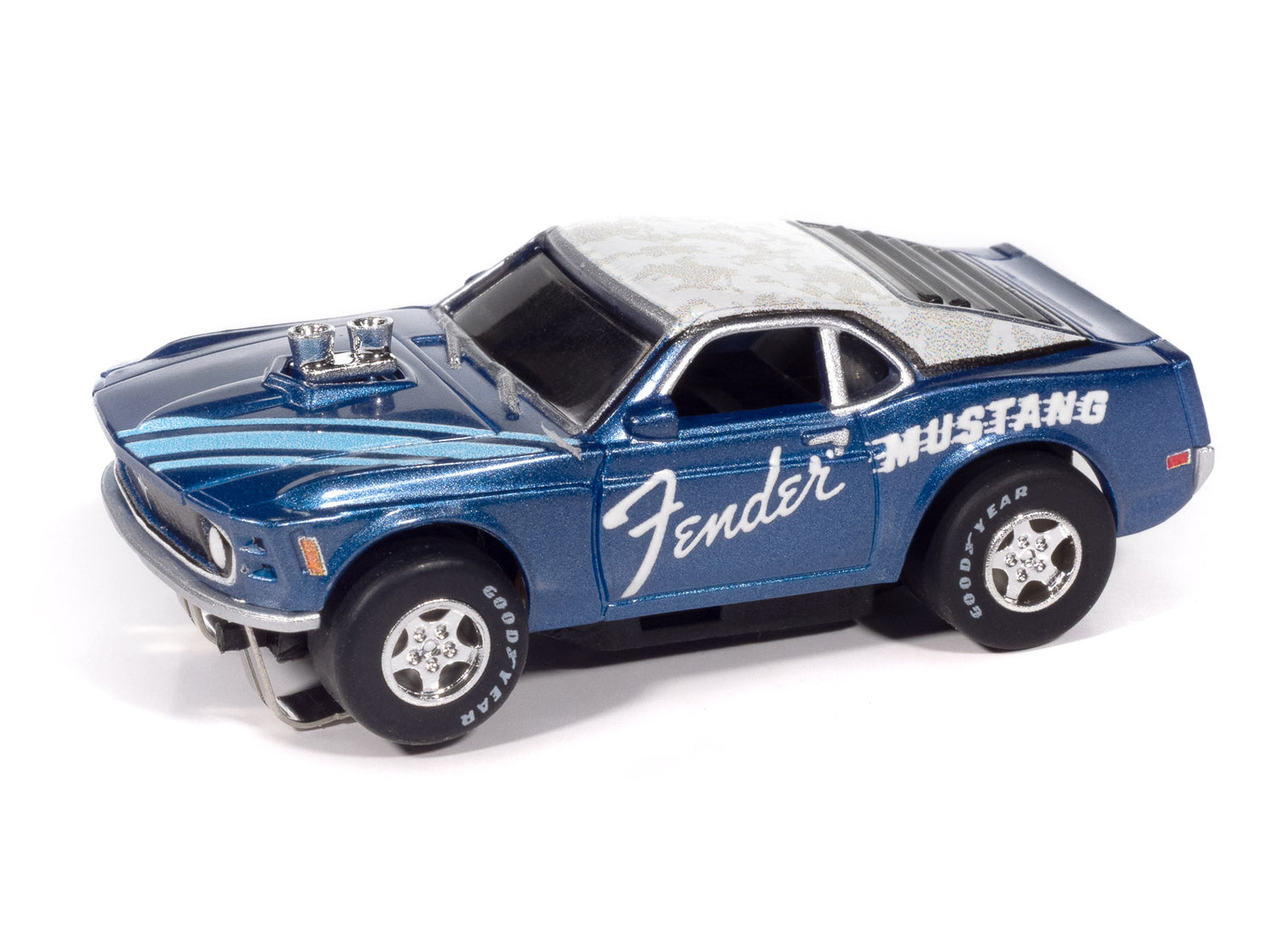 Auto World Super III 1970 BOSS Mustang Fender (Blue) HO Scale Slot Car - Auto World Store