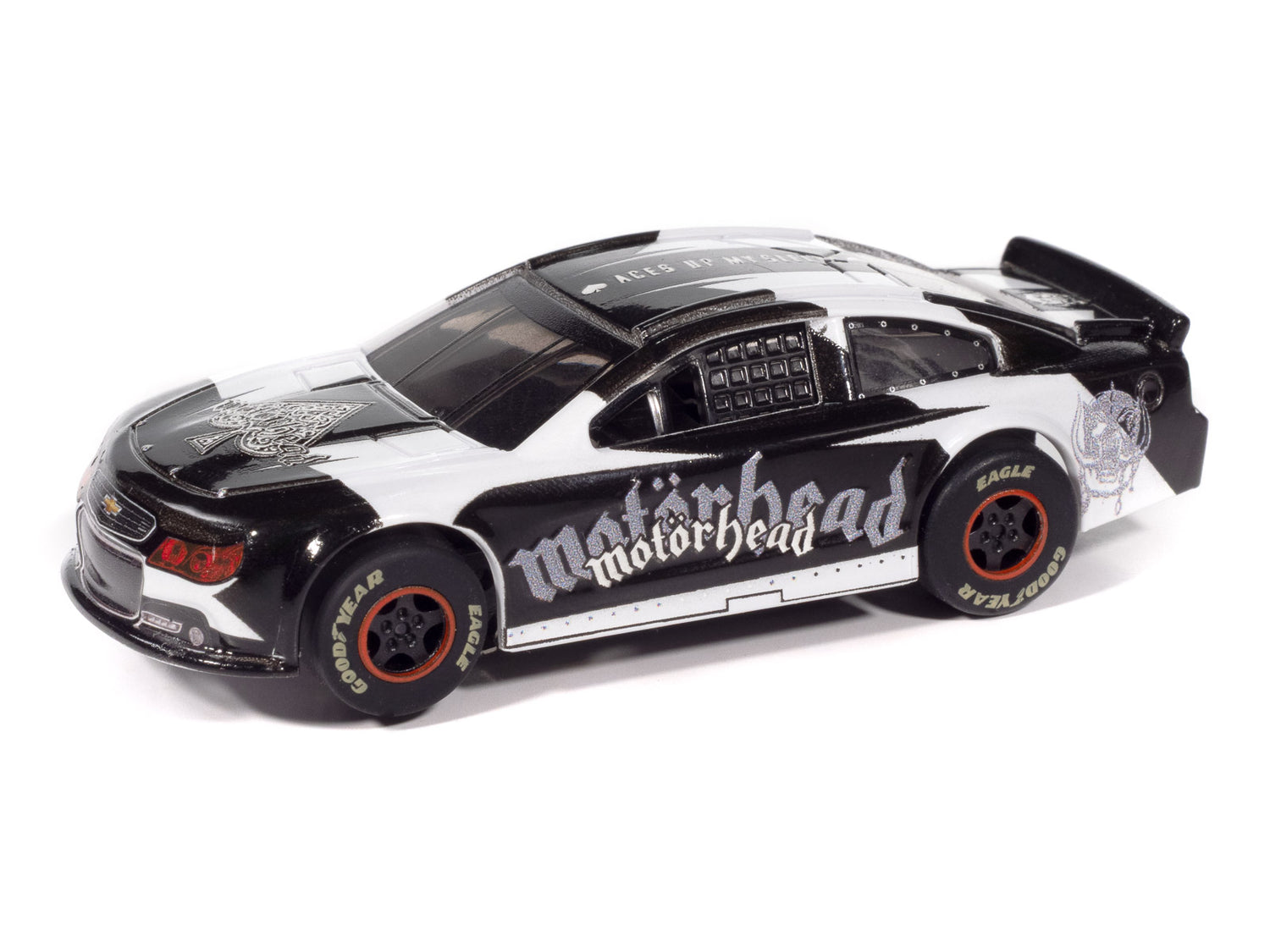 "PRE-ORDER" Auto World Super III 2015 Chevy SS Motorhead (White/Black) HO Scale Slot Car (DUE FEBRUARY 2026) - Auto World Store