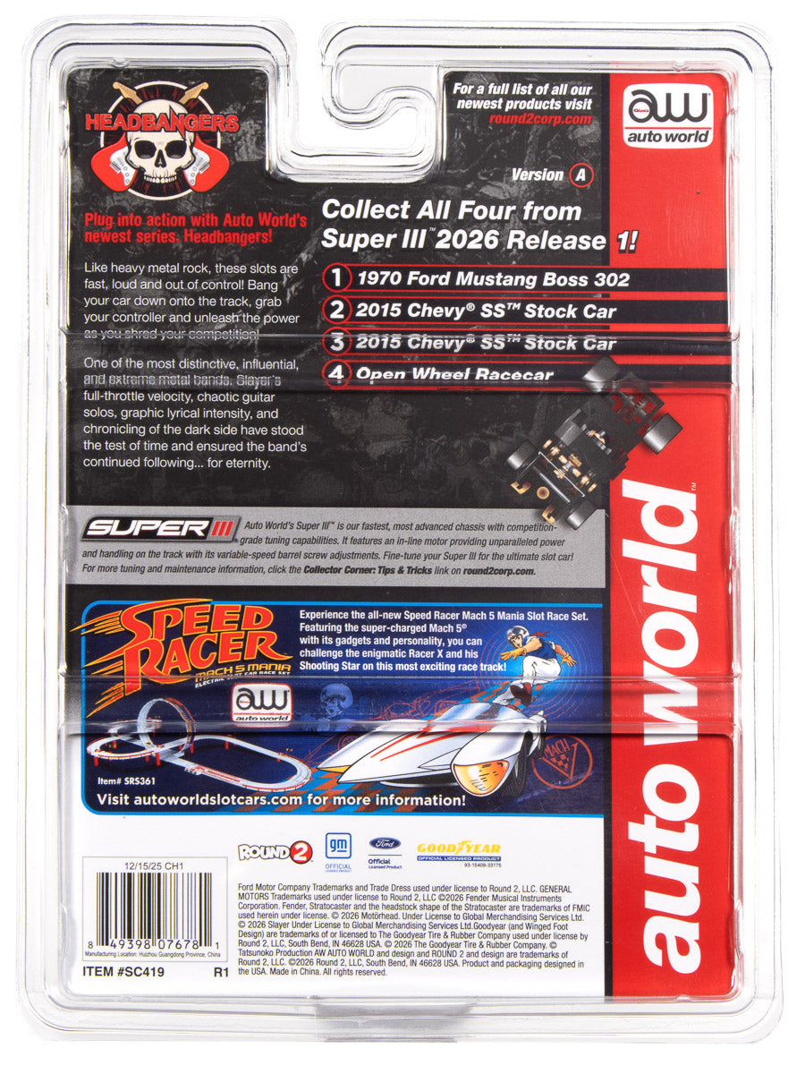 Auto World Super III 2015 Chevy SS Slayer (Gray) HO Scale Slot Car - Auto World Store