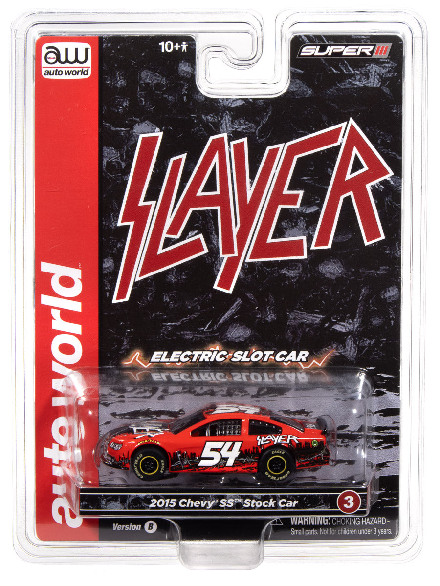 Auto World Super III 2015 Chevy SS Slayer (Red) HO Scale Slot Car - Auto World Store
