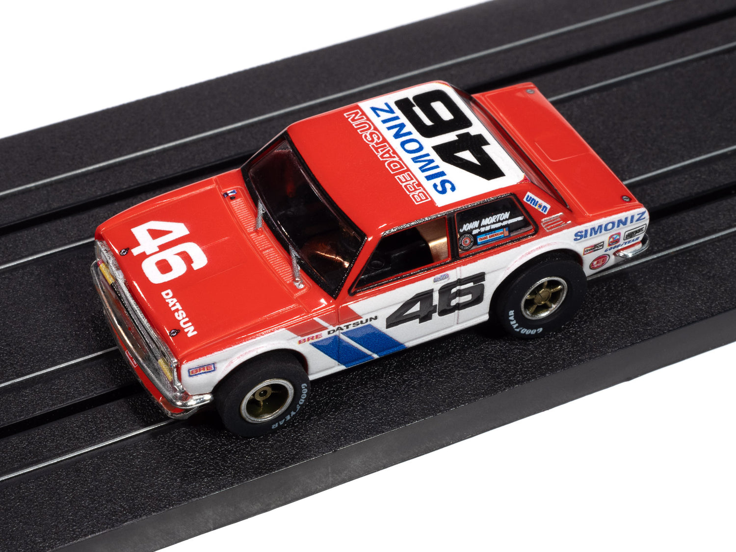 Auto World Xtraction 1972 BRE Datsun 510 #46 (Red, White & Blue) HO Scale Slot Car