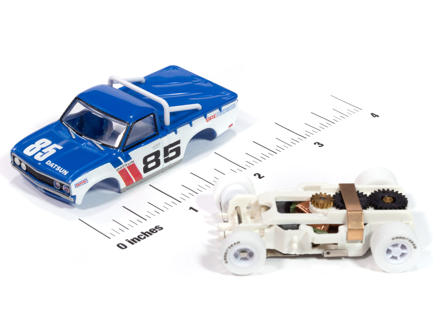 Auto World Xtraction 1972 BRE Datsun 620 Pickup #85 - (iWheels) HO Scale Slot Car