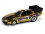 Auto World 4Gear 2022 Dodge Charger Good Knight FC (Gold Chrome, Black, Blue & Red) HO Scale Slot Car