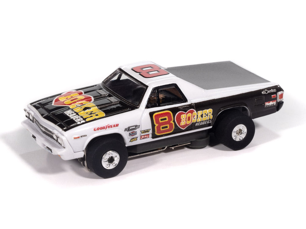 "PRE-ORDER" Auto World Thunderjet 1969 Chevy El Camino (Black & White) HO Scale Slot Car (DUE MARCH 2026) - Auto World Store