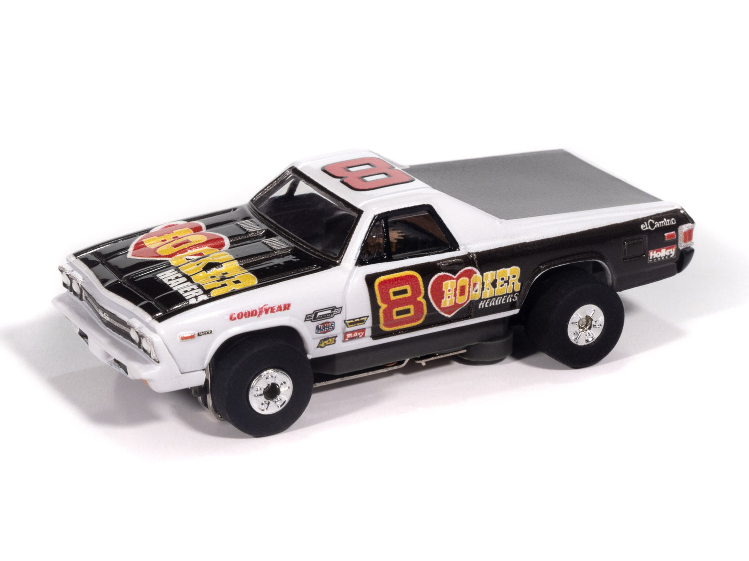 "PRE-ORDER" Auto World Thunderjet 1969 Chevy El Camino (Black & White) HO Scale Slot Car (DUE MARCH 2026) - Auto World Store