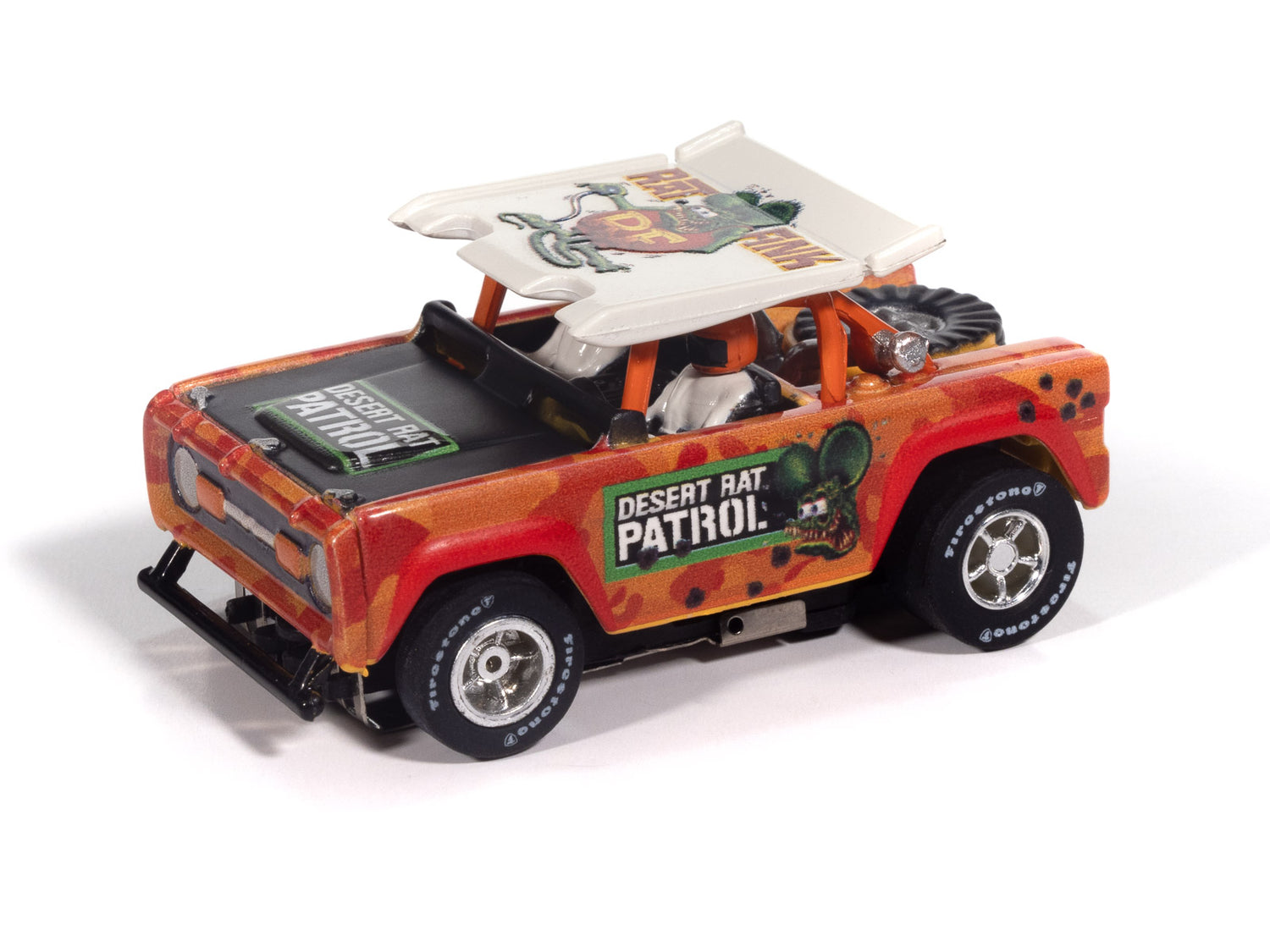 "PRE-ORDER" Auto World Xtraction 1972 Ford Baja Bronco Rat Fink (Orange) HO Scale Slot Car (DUE MARCH 2026) - Auto World Store