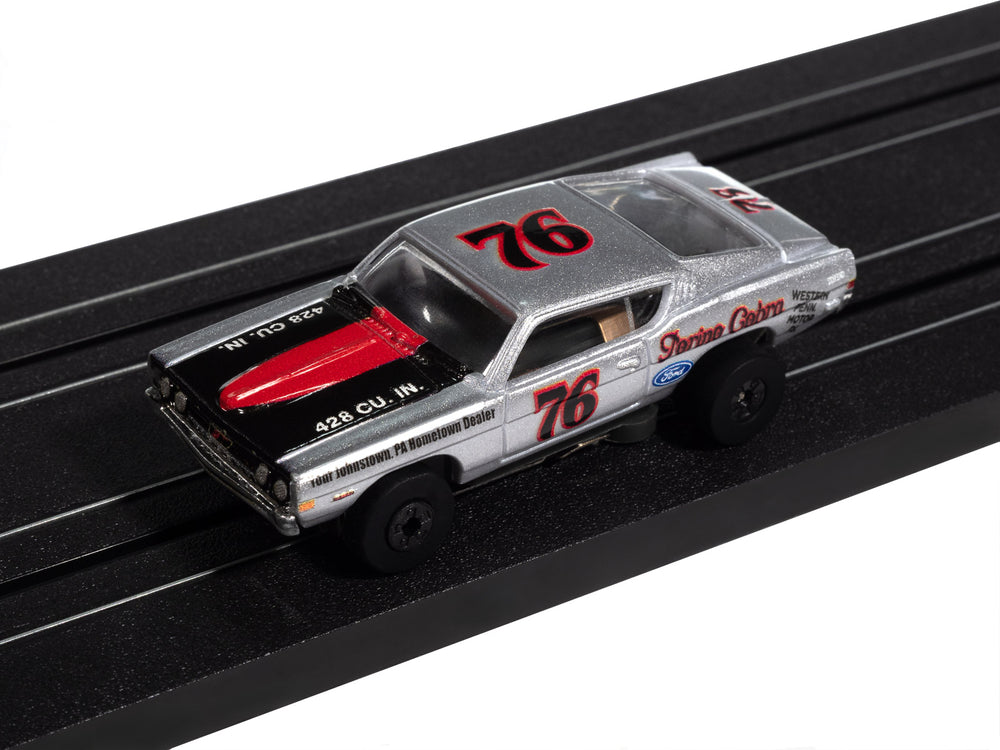 Auto World Thunderjet 1968 Ford Torino (Silver, Black & Red) HO Scale Slot Car