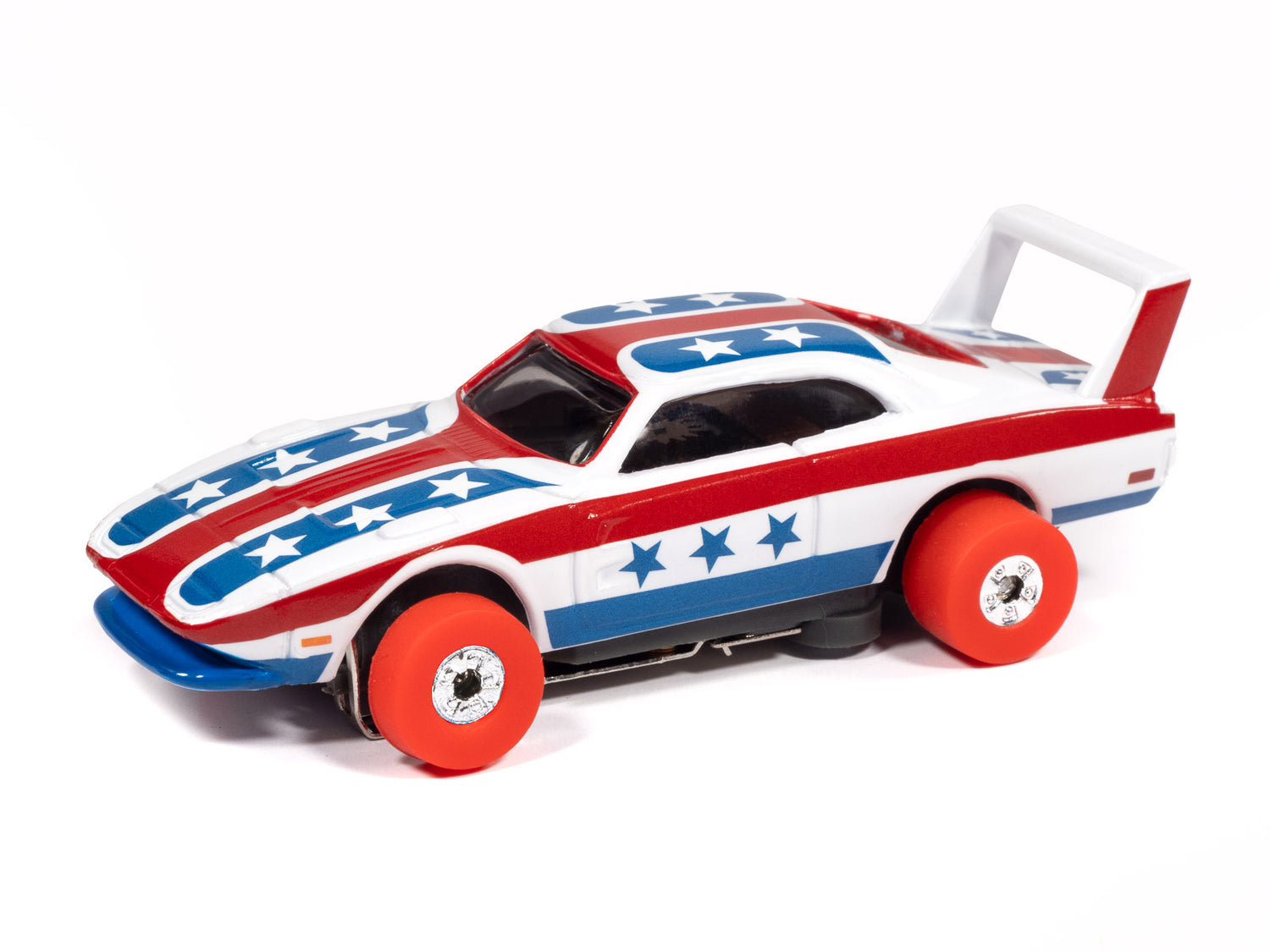Auto World Thunderjet 1969 Dodge Charger Daytona Version A (White, Red & Blue) HO Scale Slot Car