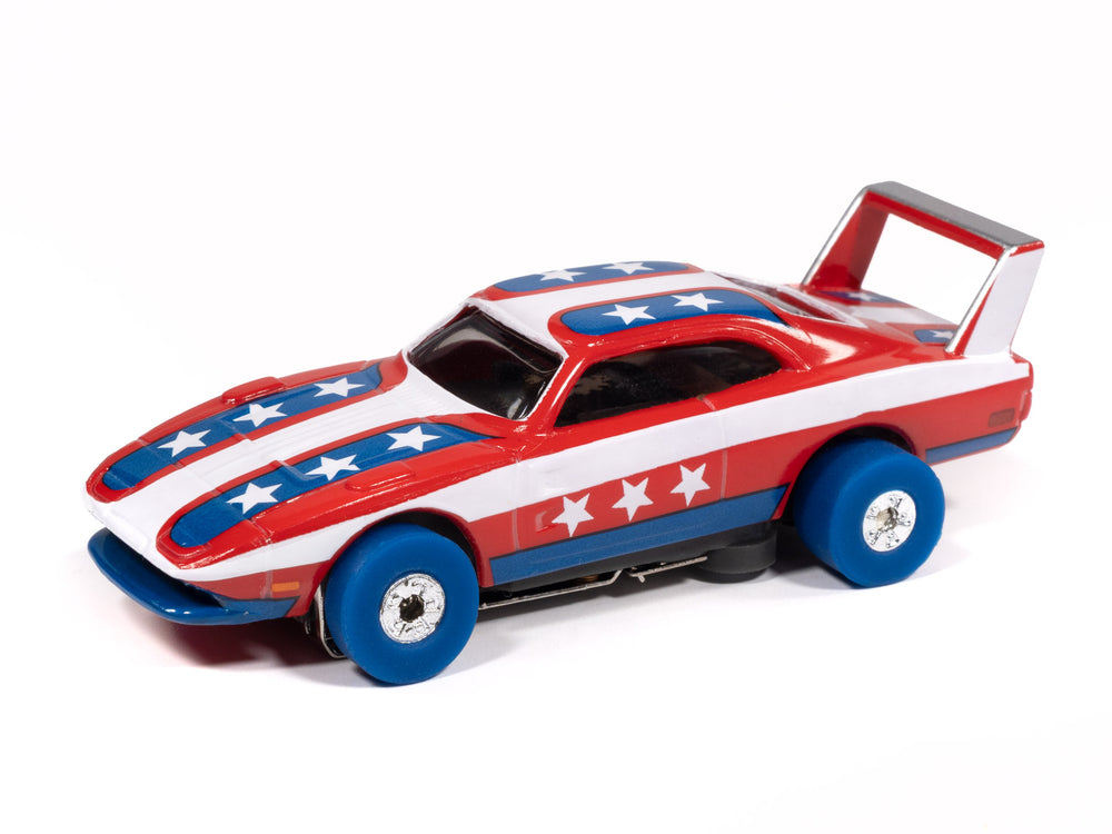 Auto World Thunderjet 1969 Dodge Charger Daytona Version B (Red, Blue & White) HO Scale Slot Car