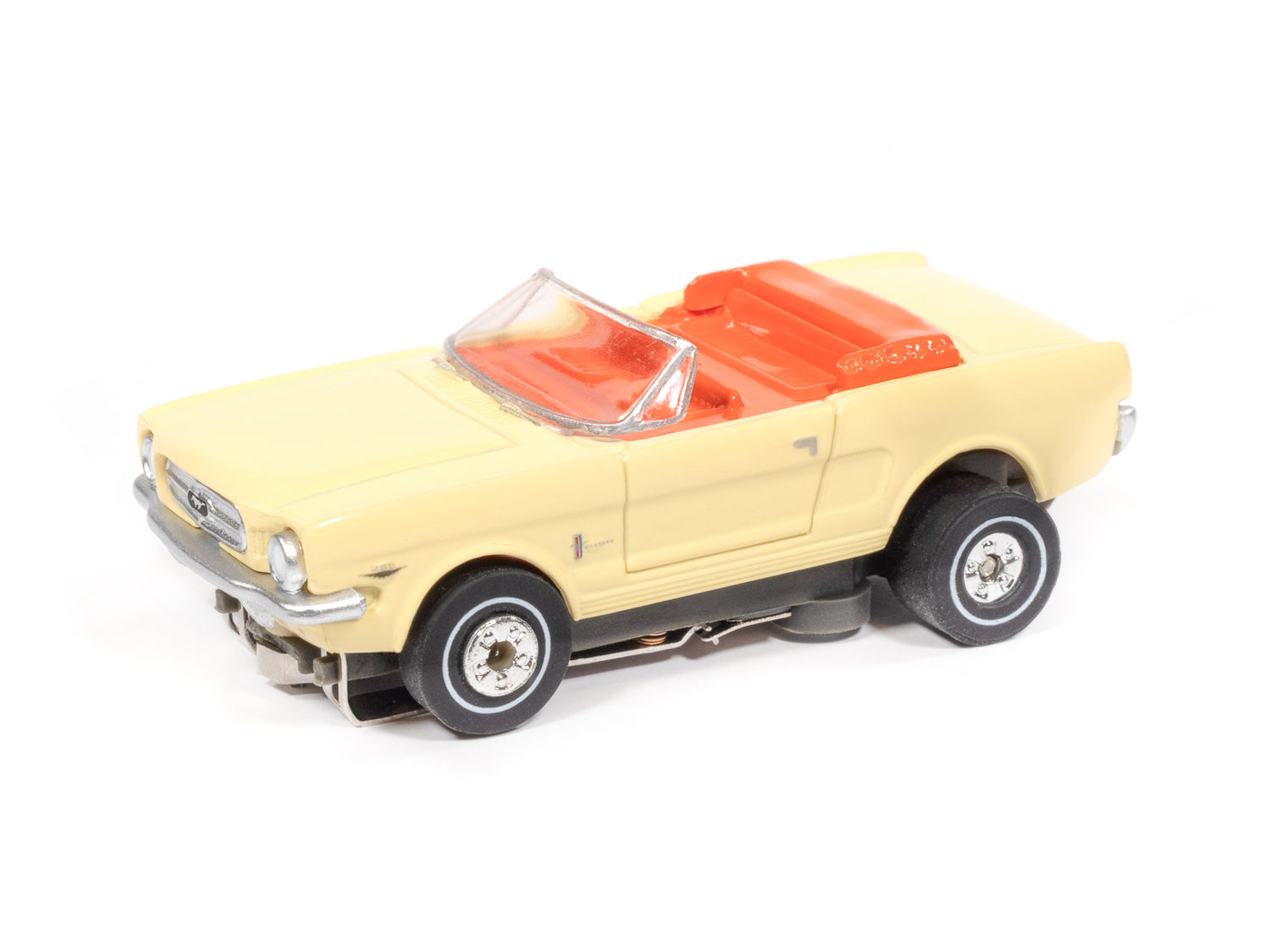 "PRE-ORDER" Auto World Thunderjet 1965 Ford Mustang (Cream) HO Scale Slot Car (DUE AUGUST 2026)