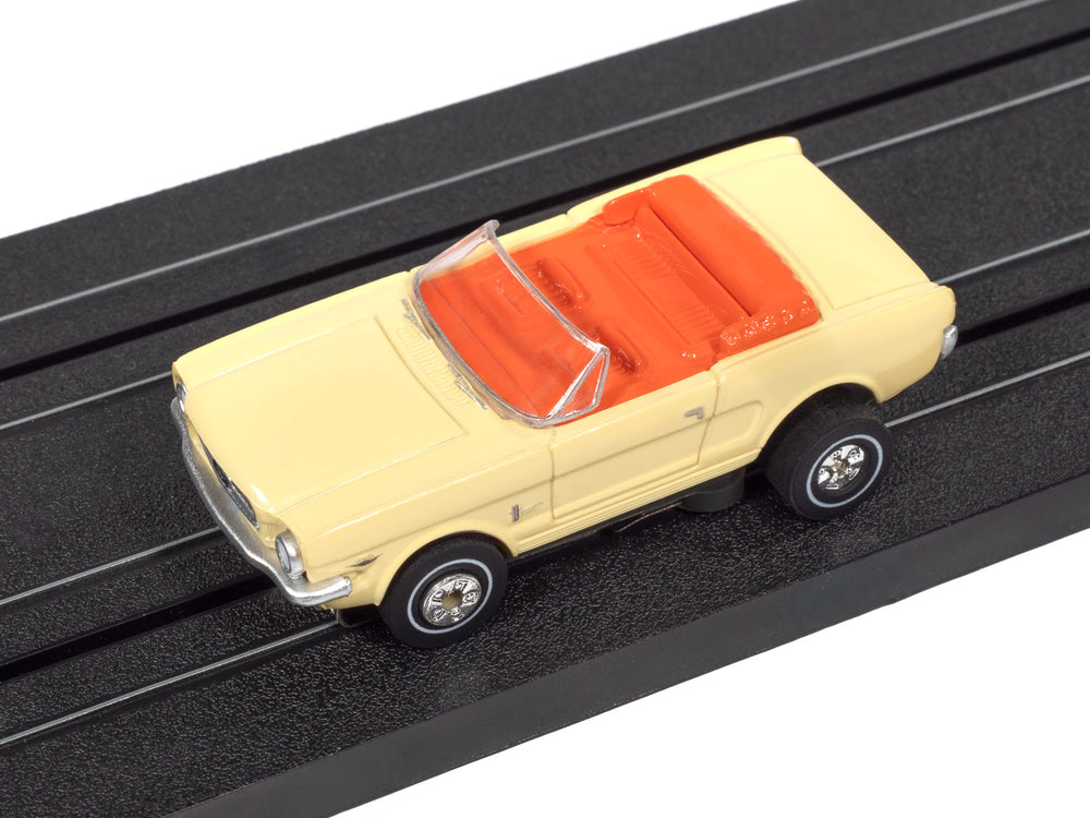 "PRE-ORDER" Auto World Thunderjet 1965 Ford Mustang (Cream) HO Scale Slot Car (DUE AUGUST 2026)