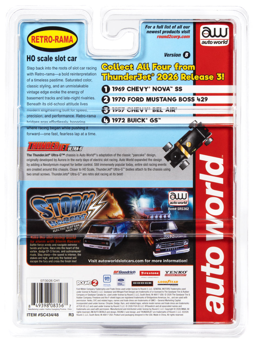 "PRE-ORDER" Auto World Thunderjet 1957 Chevrolet Bel Air Lowrider Version B (Pink) HO Scale Slot Car (DUE OCTOBER 2026)