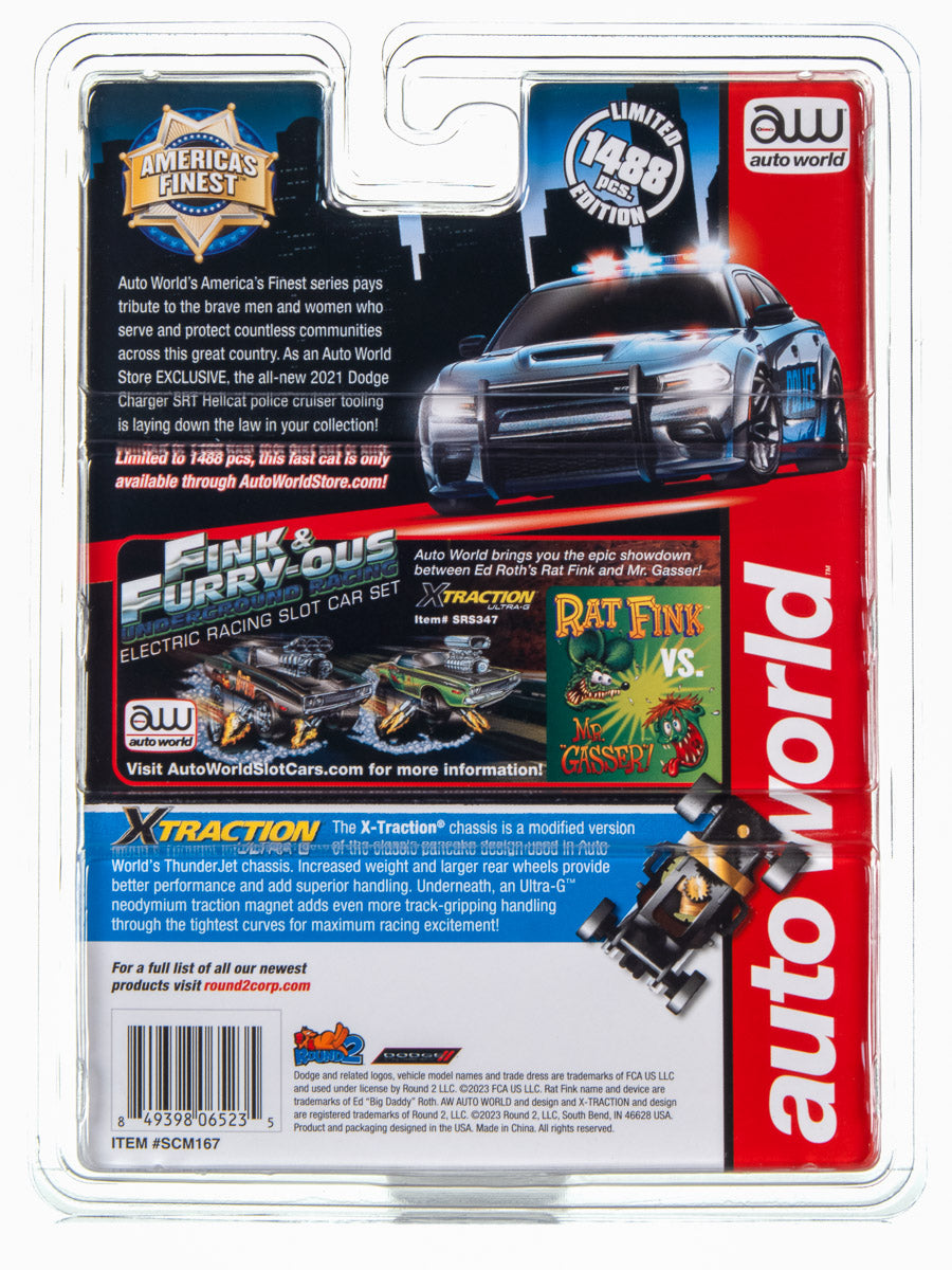 Auto World Xtraction 2021 Dodge Hellcat Police Car (AW Exclusive) HO Scale
