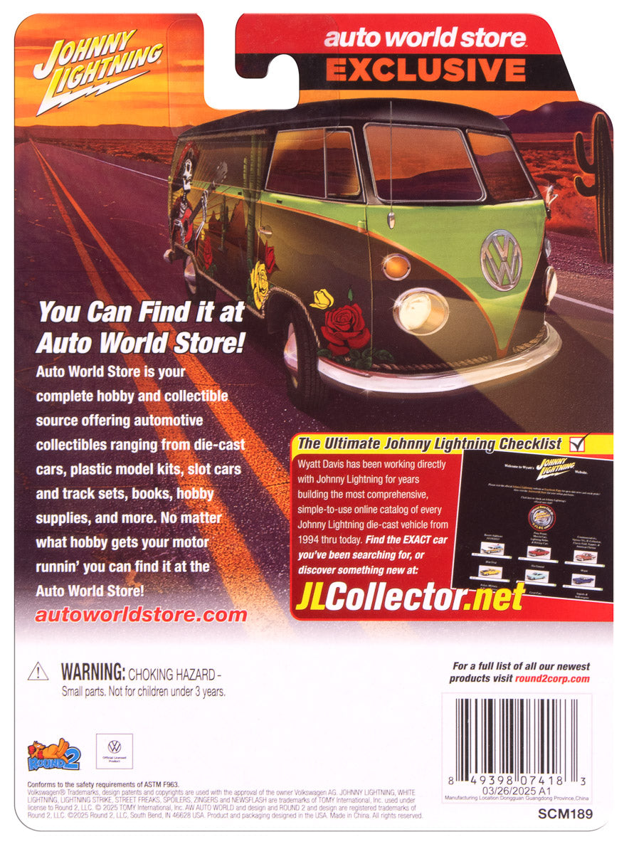 Johnny Lightning 1965 Volkswagen Transporter Day of the Dead (Auto World Store Exclusive) 1:64 Diecast