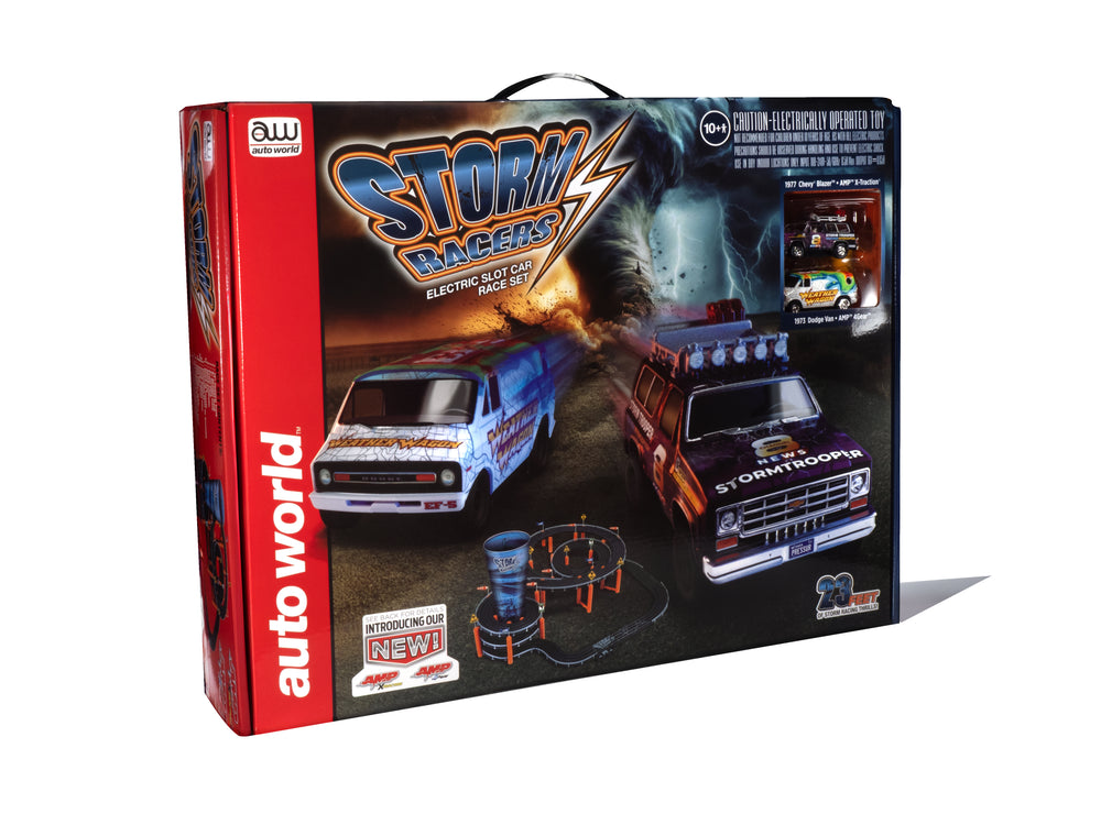 Auto World 23' Storm Racers Slot Race Set HO Scale