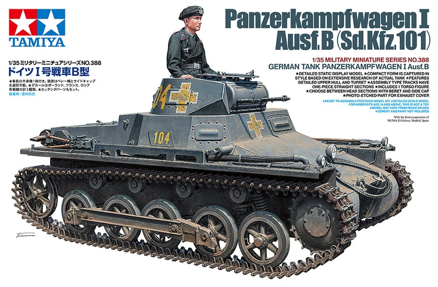 Tamiya German Panzerkampfwagen I Ausf B SdKfz 101 Tank 1/35 Scale Model Kit
