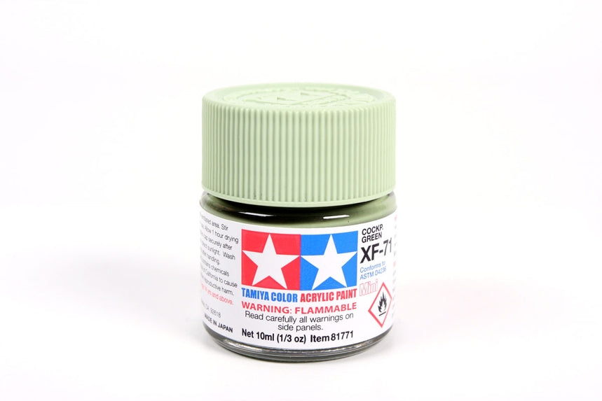 Tamiya Acrylic Mini XF71 Flat Cockpit Green 10ml Bottle
