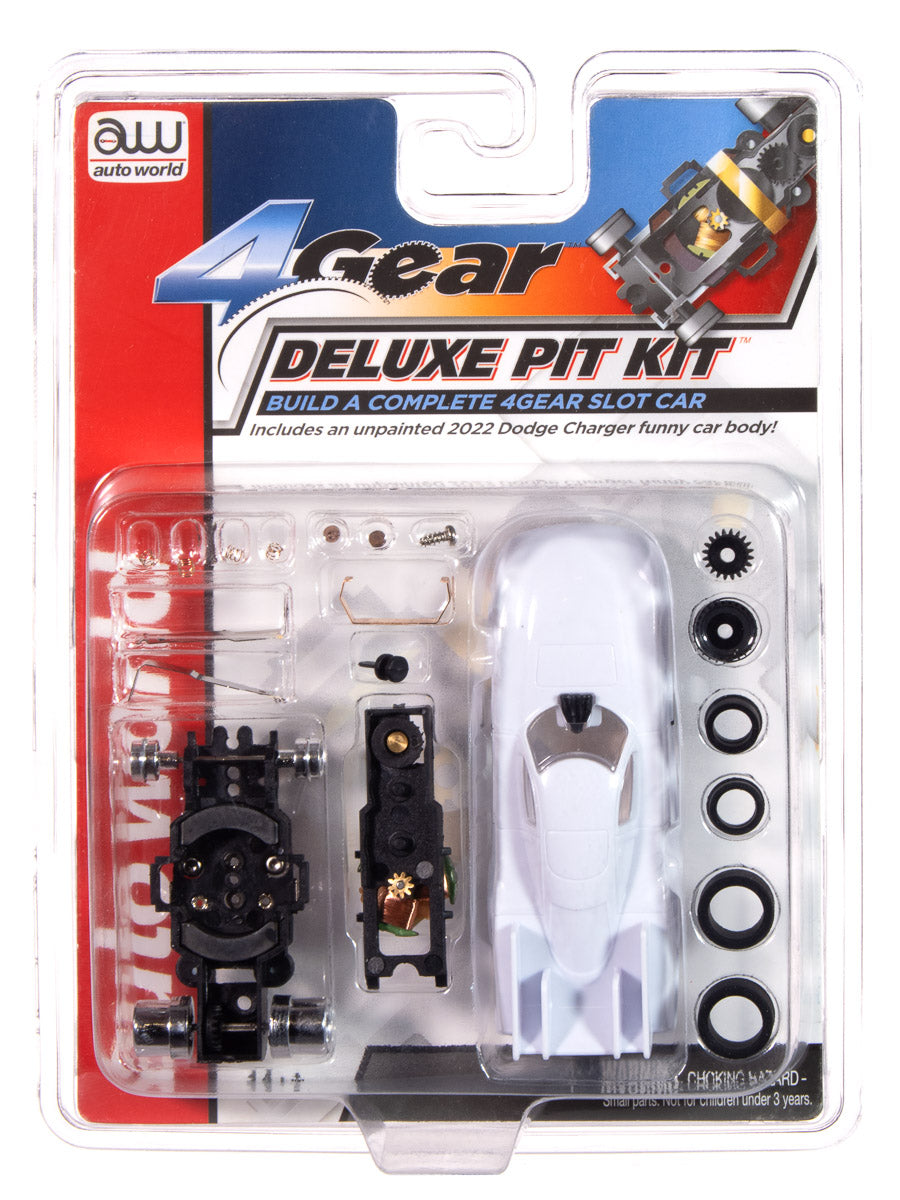 Auto World 4 Gear Deluxe Pit Kit (2022 Dodge Charger Funny Car) HO Scale Slot Car