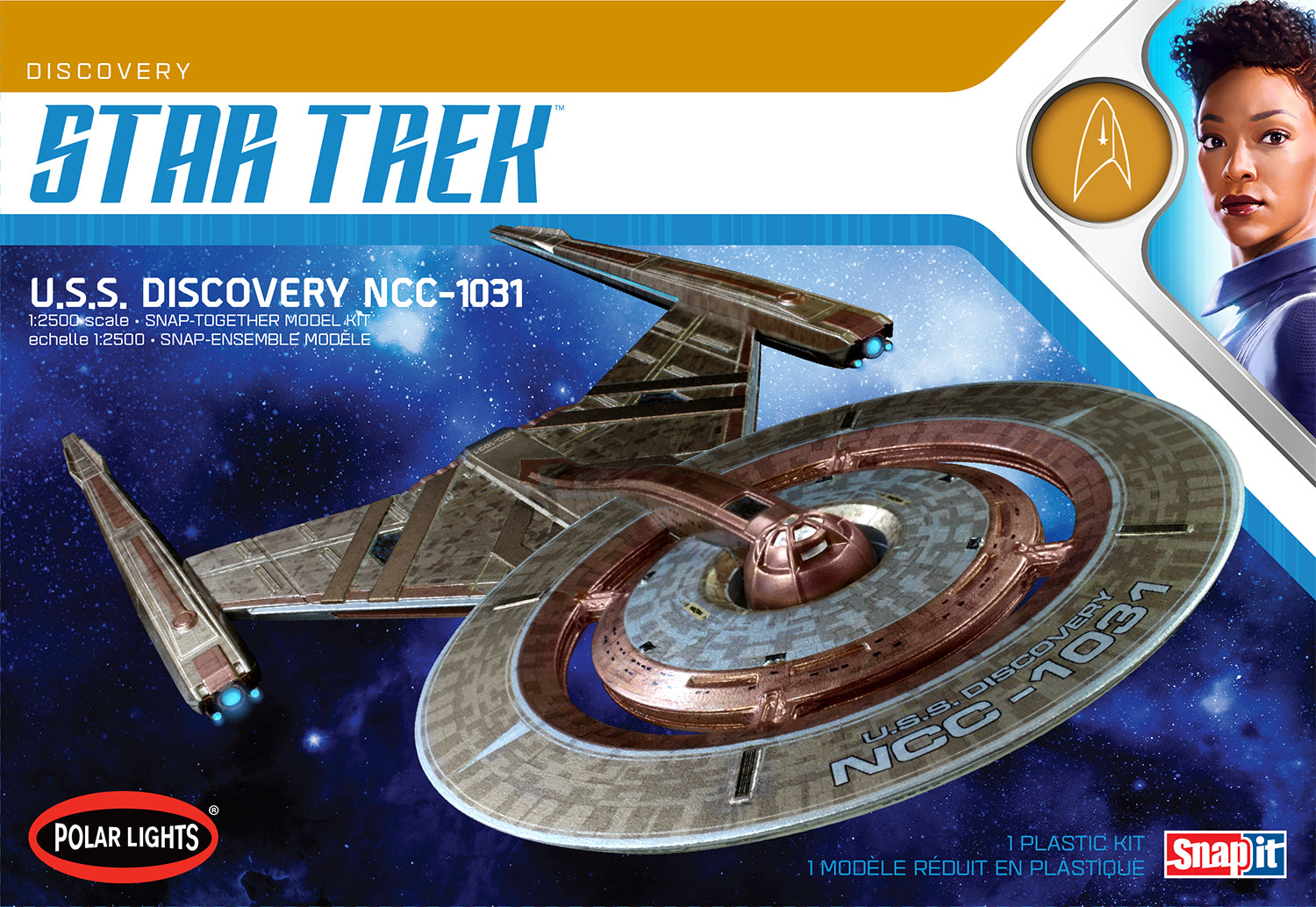 Polar Lights Star Trek U.S.S. Discovery NCC-1031 1:2500 Scale Snap Kit
