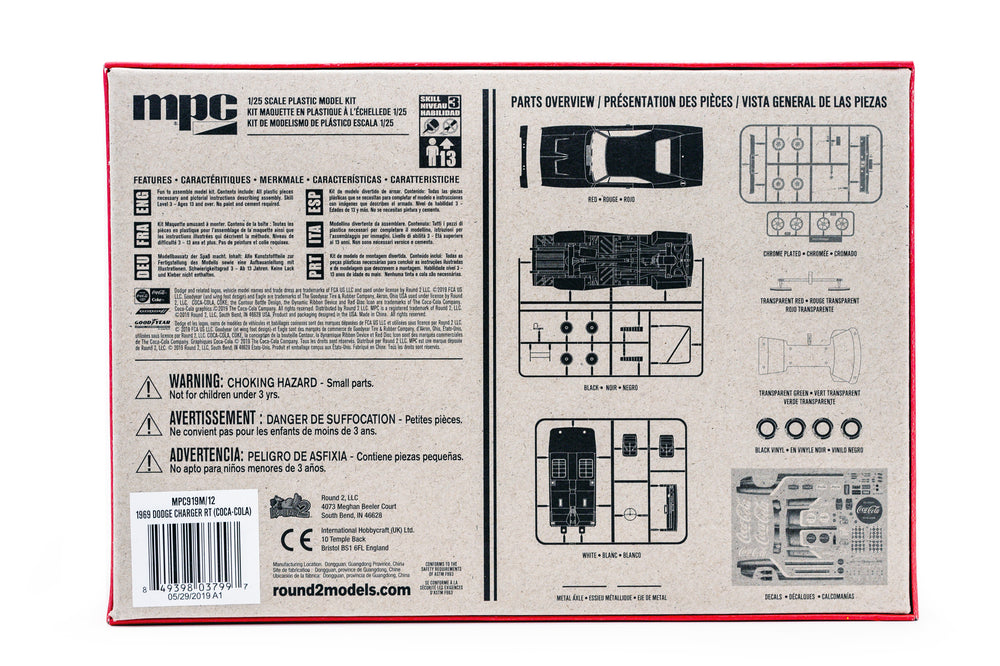 MPC 1969 Dodge Charger RT (Coca Cola) 1:25 Scale Snap Kit