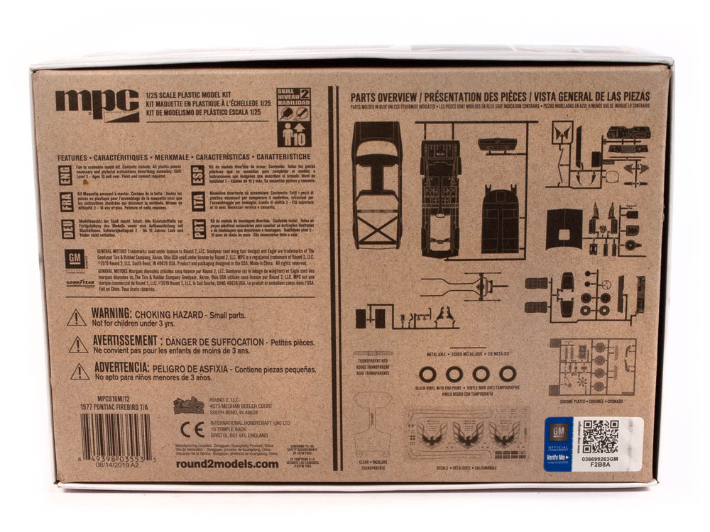 MPC 1977 Pontiac Firebird T-A 1:25 Scale Model Kit