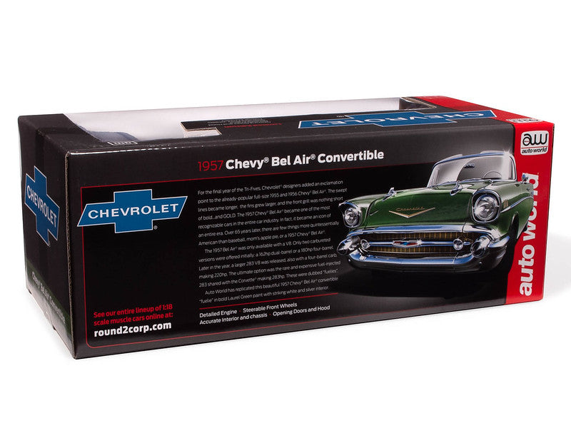 Auto World 1957 Chevrolet Bel Air Convertible 1:18 Scale Diecast