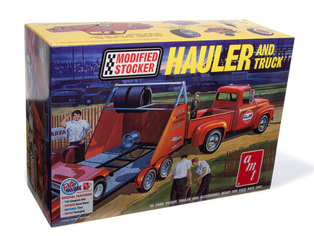 AMT 1953 Ford Pickup "Modified Stocker Hauler" Gulf 1:25 Scale Model Kit