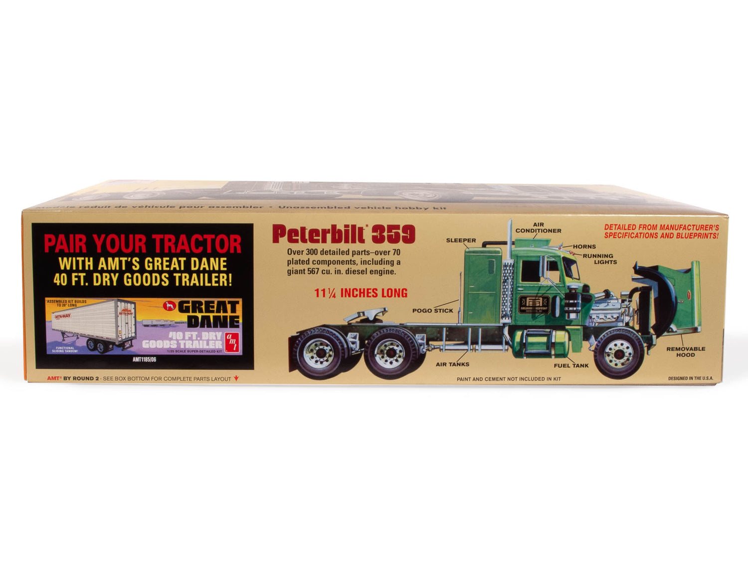 AMT Peterbilt 359 California Hauler w/Sleeper 1:25 Scale Model Kit