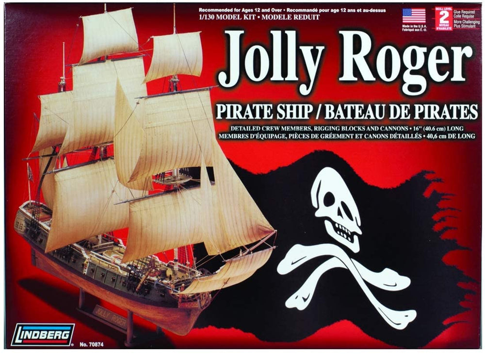 Lindberg Jolly Roger Pirate Ship 1:130 Scale Model Kit