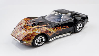 AFX 1968 Corvette L88 Black/Flame HO Scale Slot Car