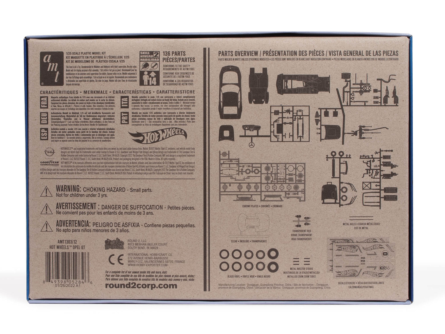 AMT Hot Wheels Buick Opel GT 1:25 Scale Model Kit parts overview