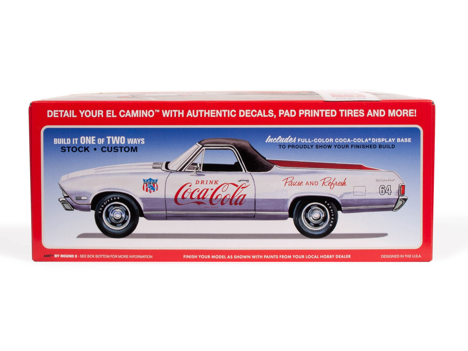 Silver AMT 1968 Chevy El Camino SS (Coca-Cola) 1:25 Scale Model Kit