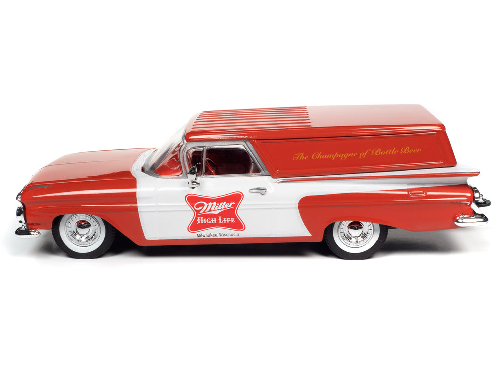 Auto World 1959 Chevrolet El Camino Sedan Delivery Truck Miller High Life 1:24 Scale Diecast