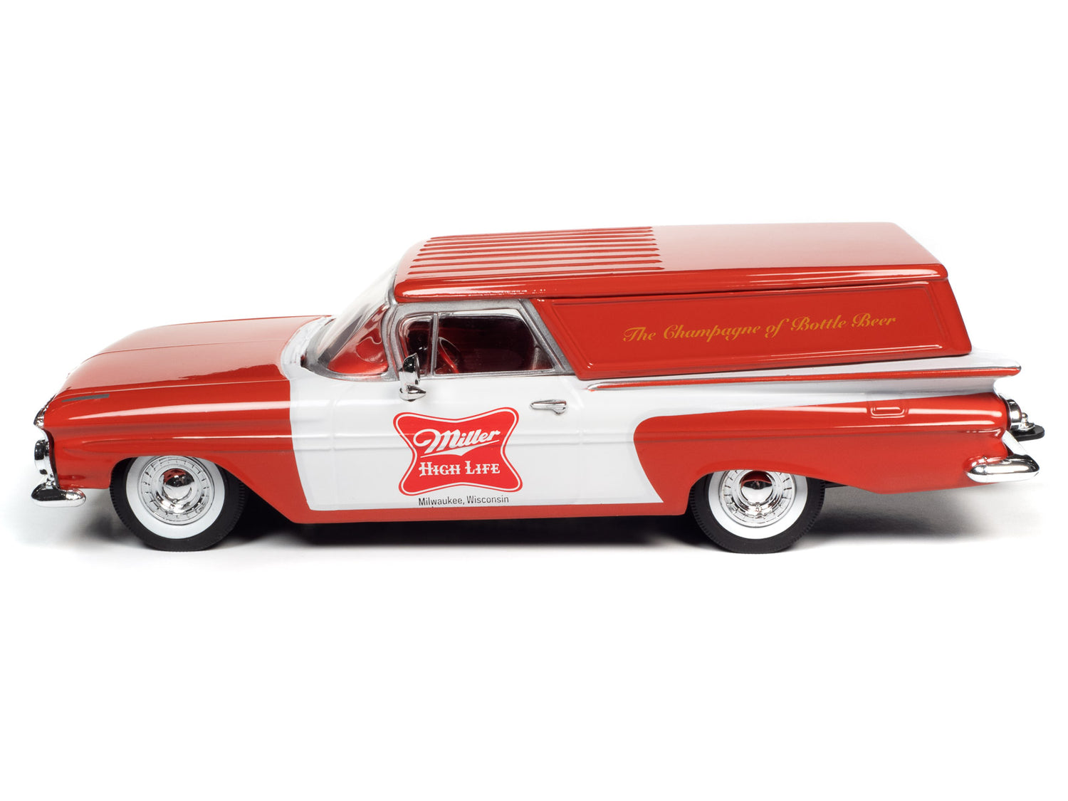 Auto World 1959 Chevrolet El Camino Sedan Delivery Truck Miller High Life 1:24 Scale Diecast