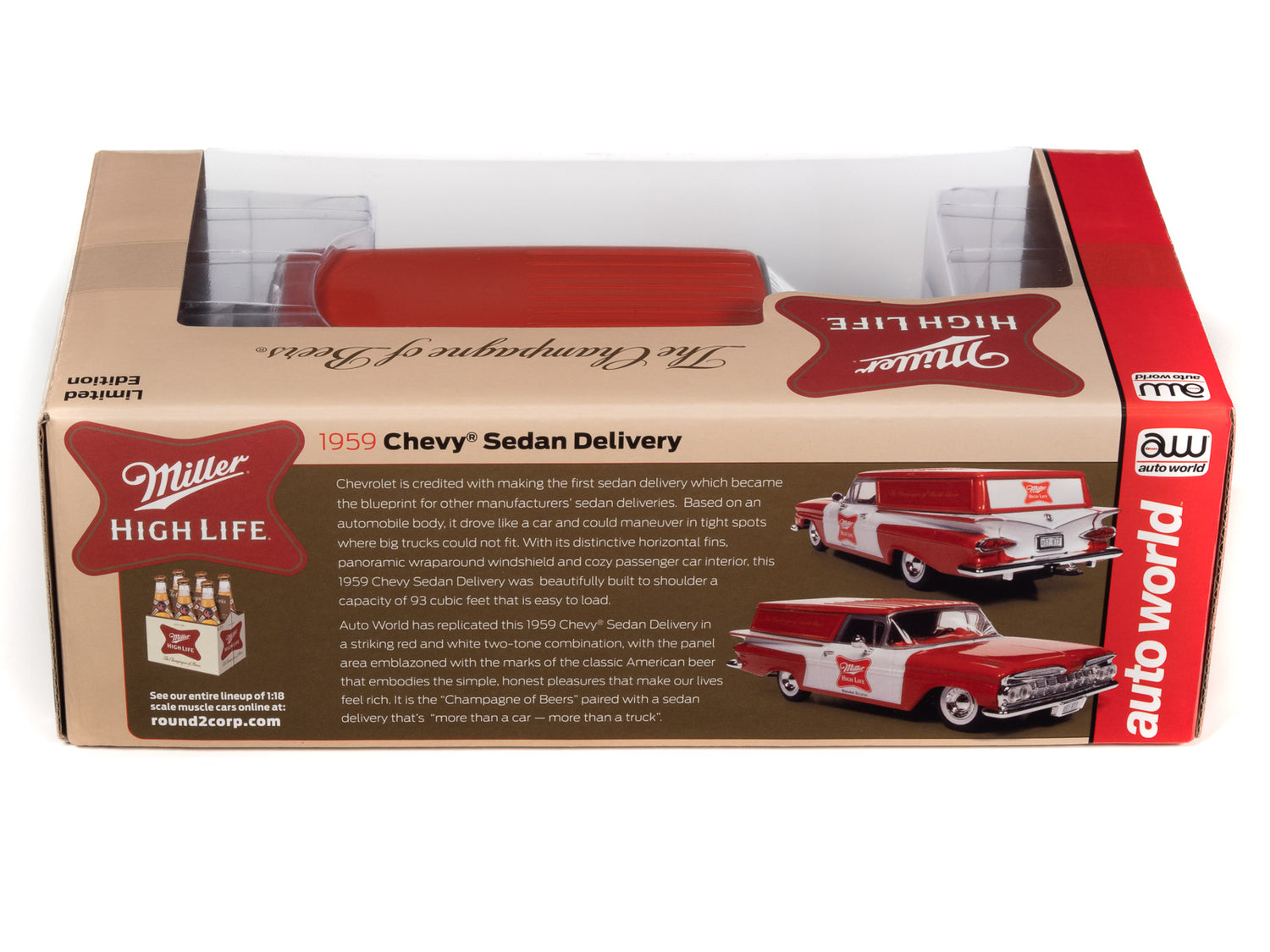 Auto World 1959 Chevrolet El Camino Sedan Delivery Truck Miller High Life 1:24 Scale Diecast