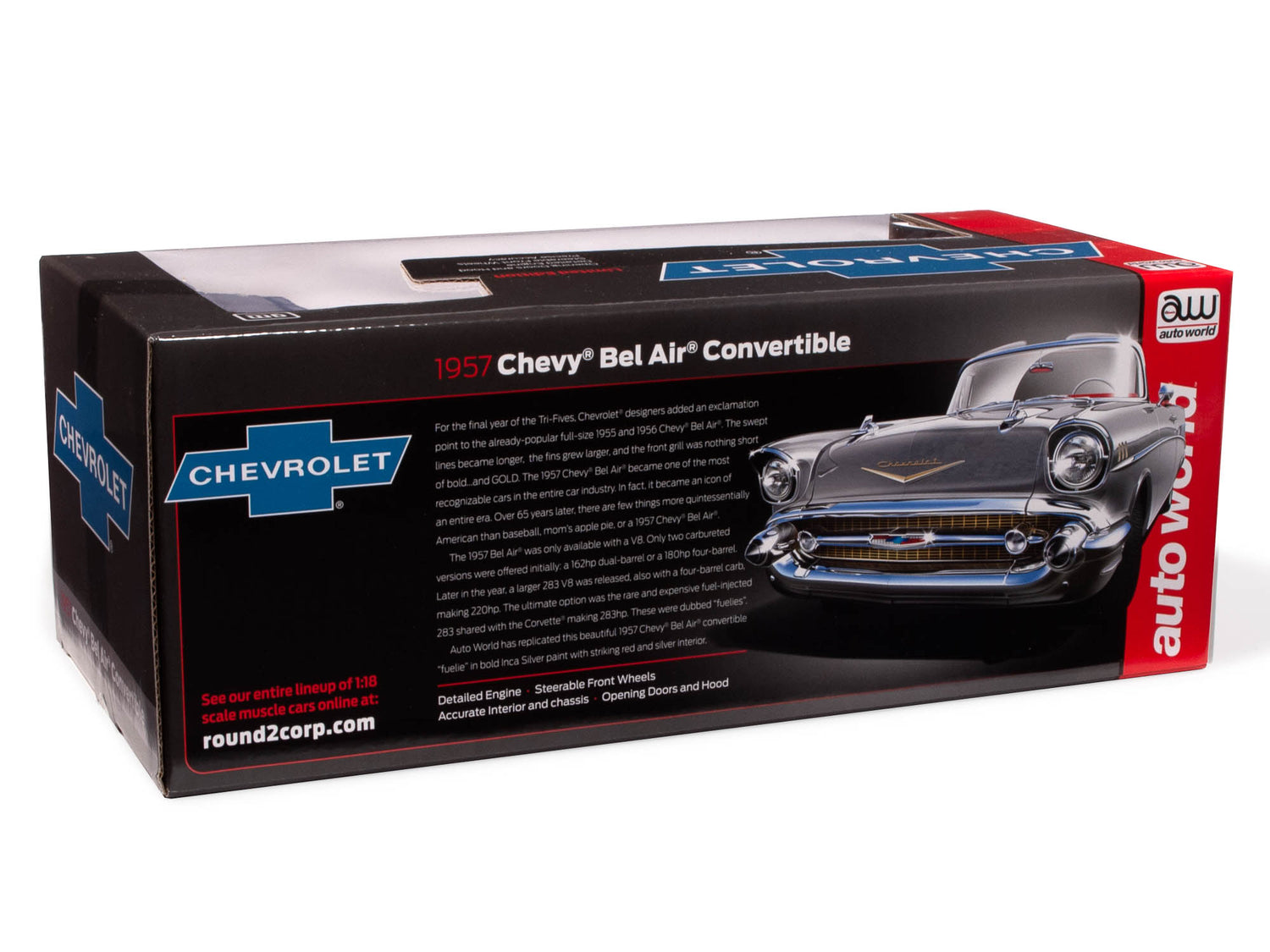 Auto World 1957 Chevrolet Bel Air Convertible 1:18 Scale Diecast