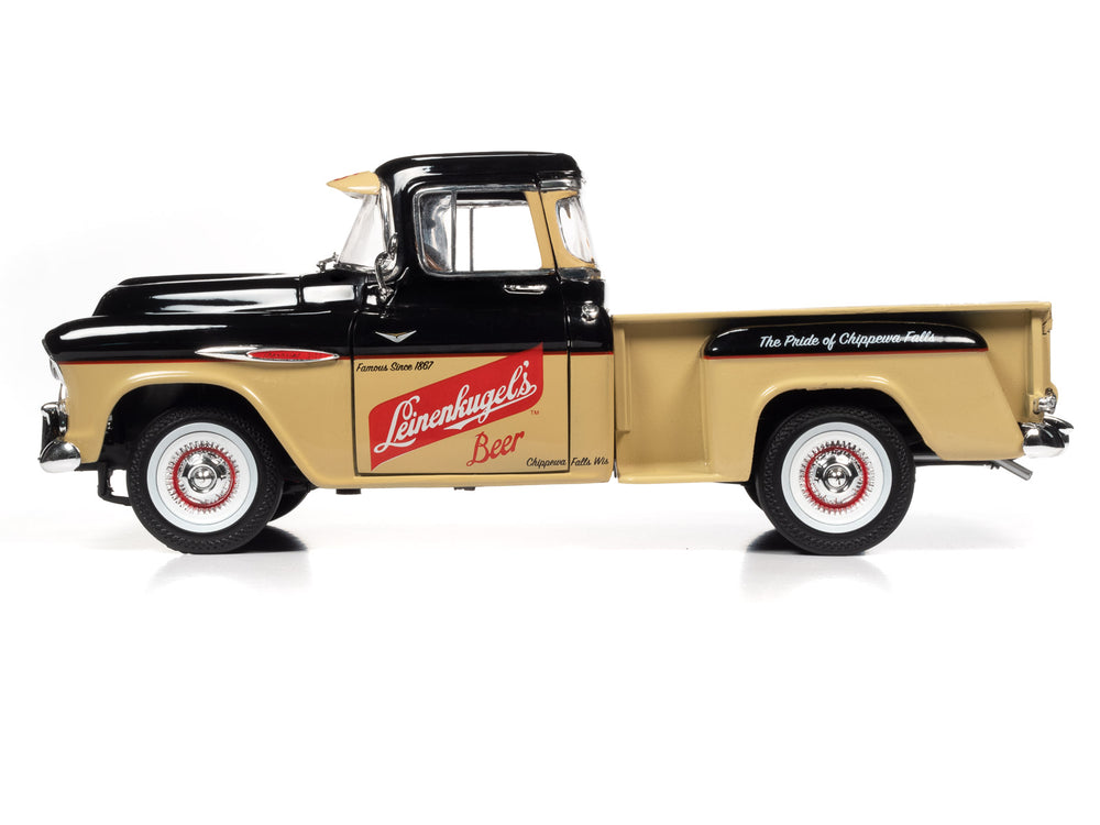 Auto World 1957 Chevrolet 3100 Stepside Pickup Truck Leinenkugel's 1:18 Scale Diecast