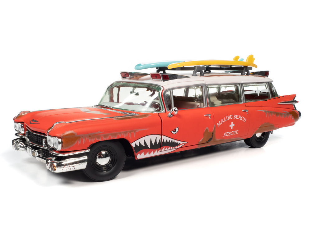 Auto World 1959 Cadillac Eldorado Ambulance Surf Shark 1:18 Scale Diecast (118 SALE)