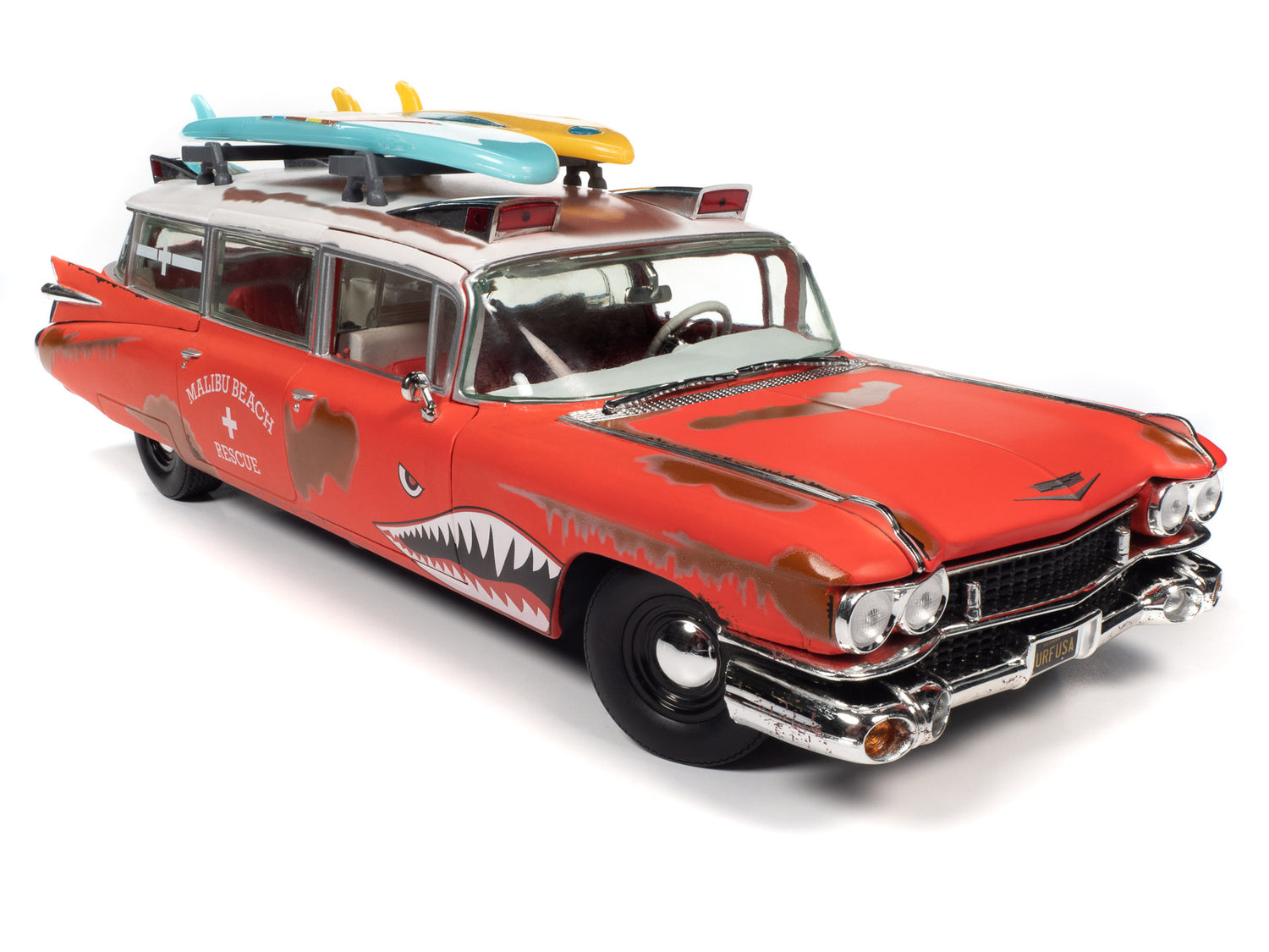 Auto World 1959 Cadillac Eldorado Ambulance Surf Shark 1:18 Scale Diecast (118 SALE)