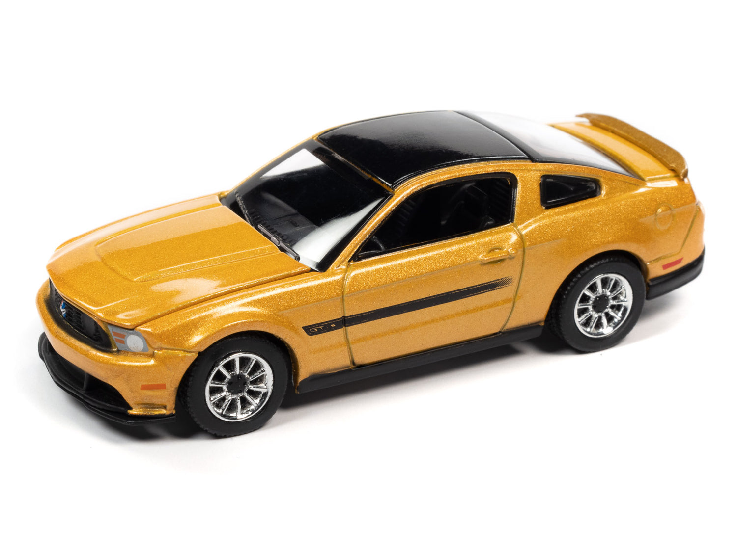 Auto World 2012 Mustang GT/CS (Yellow Blaze Tricoat w/Black GT/CS Side Stripes) 1:64 Diecast