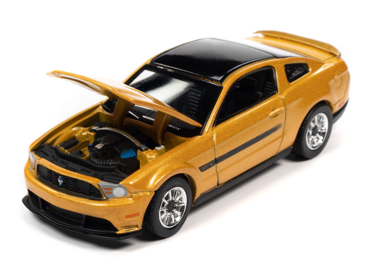 Auto World 2012 Mustang GT/CS (Yellow Blaze Tricoat w/Black GT/CS Side Stripes) 1:64 Diecast