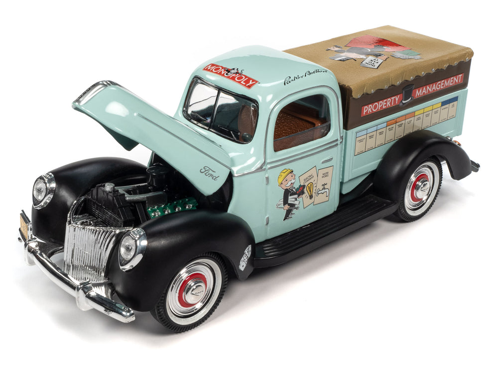 Auto World Monopoly 1940 Ford Property Management Truck w/Resin Figure 1:18 Scale Diecast