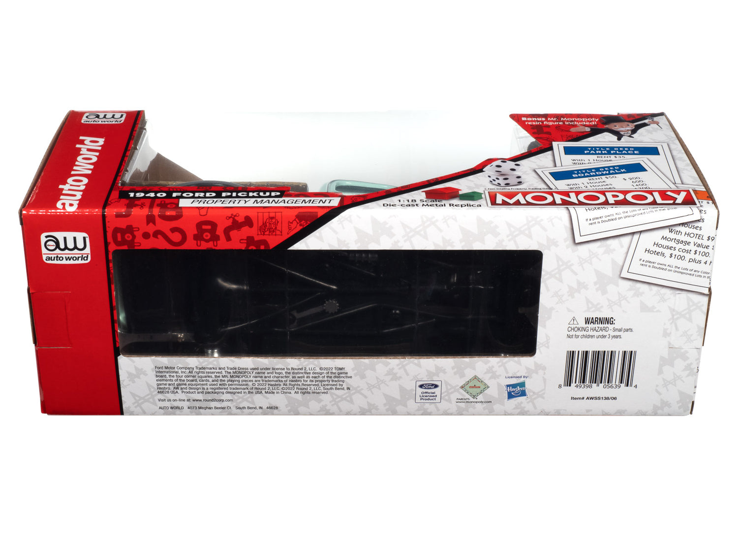 Auto World Monopoly 1940 Ford Property Management Truck w/Resin Figure 1:18 Scale Diecast