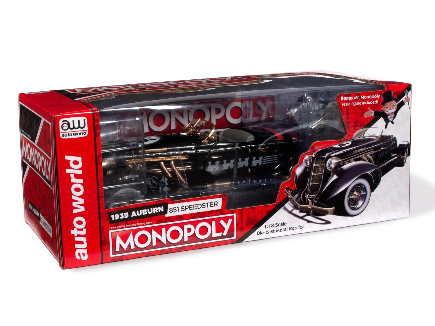 Auto World Monopoly 1935 Auburn 851 Speedster Monopoly 1:18 Scale Diecast (118 SALE)