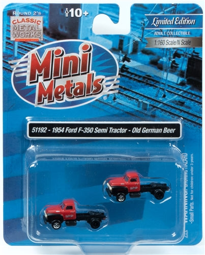 Classic Metal Works 1954 Ford F-350 Semi Tractor (Old German Beer) (2-Pack) 1:160 N Scale - Auto World Store